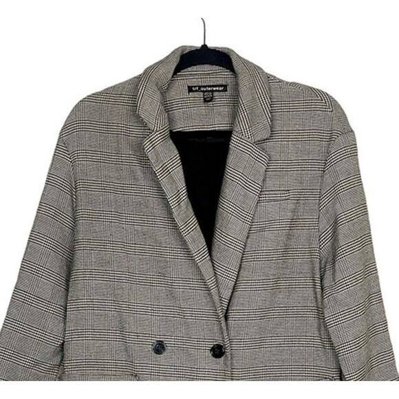 ZARA Oversized Double Breast Suit Jacket Sport Coat Blazer Pockets S / M Plaid - Picture 2 of 15